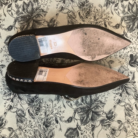 DUNE LONDON Sz 38 Suede and Rhinestone Pointy Ballet Slip On Flats - Picture 12 of 12